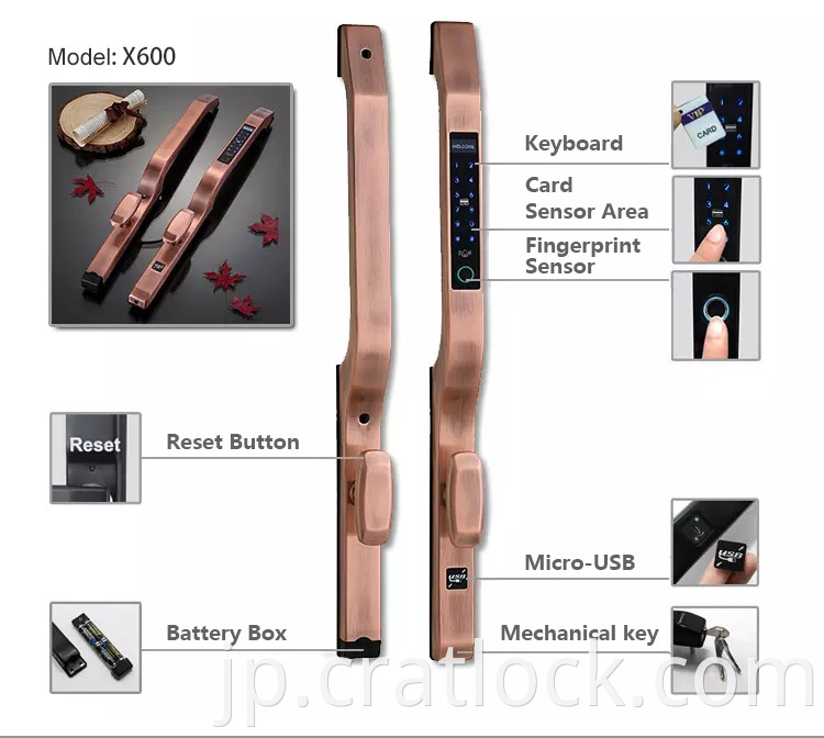 X600 Smart Anti-Theft Fingerprint Lock Details